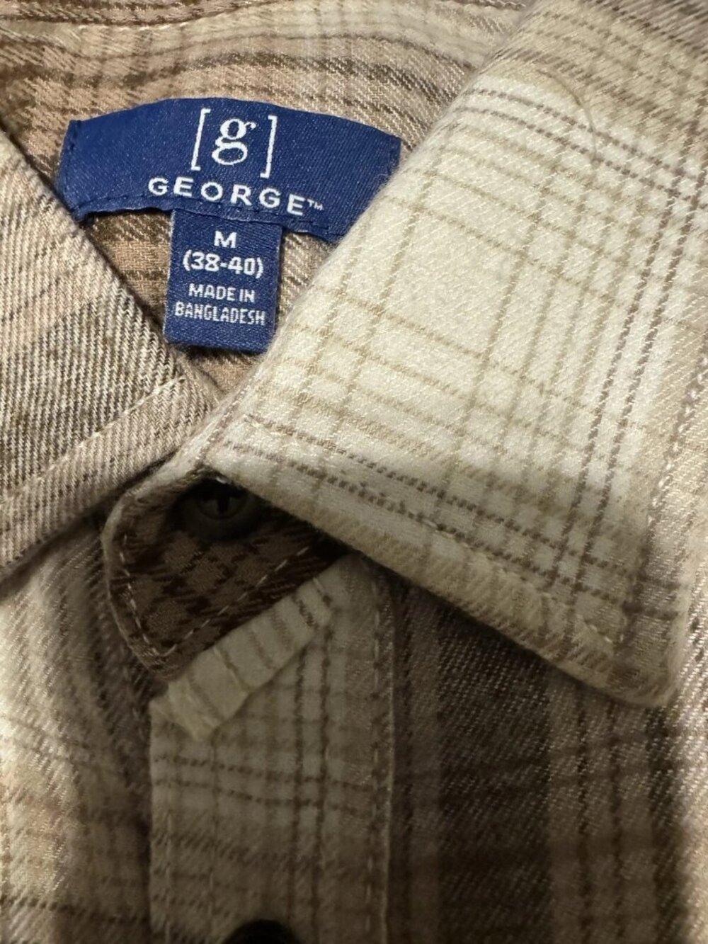 George Men Long Sleeve Flannel Shirt Multicolor Size Medium - Picture 6 of 6